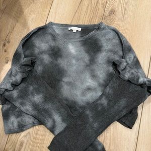 Charcoal tie dye cropped sweater